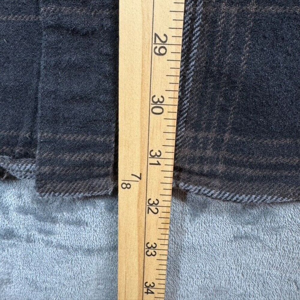 Polar King by Key Men's Flannel Shirt Size LT Gray Snap Button Plaid Work Wear - Picture 3 of 6